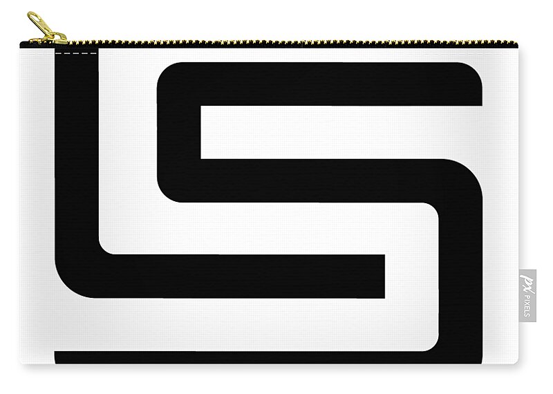 Monogram Zip Pouch featuring the digital art Studio Logo, black by Cameron Smith