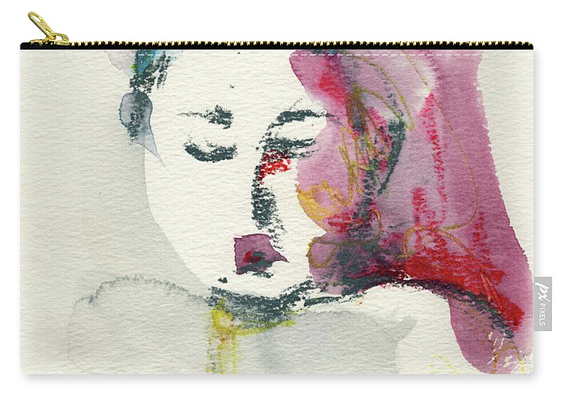 Watercolour Nude Zip Pouch featuring the painting Studio Nude I by Roxanne Dyer