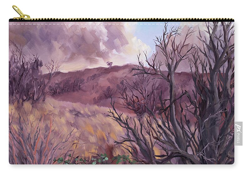 Landscape Zip Pouch featuring the painting Studio View by Jordan Henderson