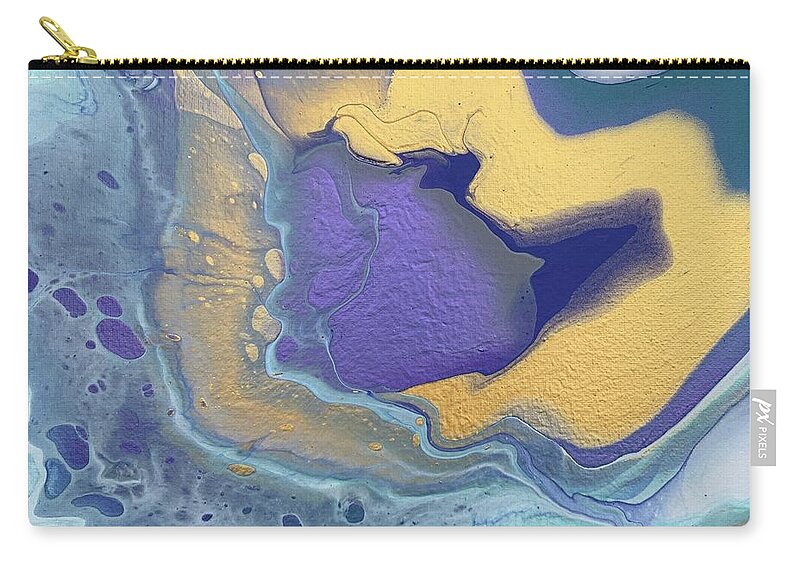 Gold Zip Pouch featuring the painting Submerge by Nicole DiCicco