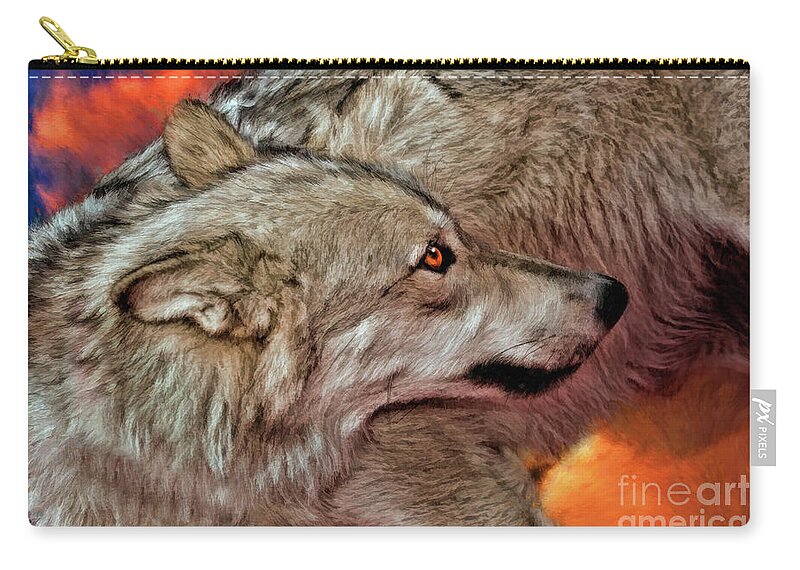  Zip Pouch featuring the photograph Submissive Wolf by Blake Richards
