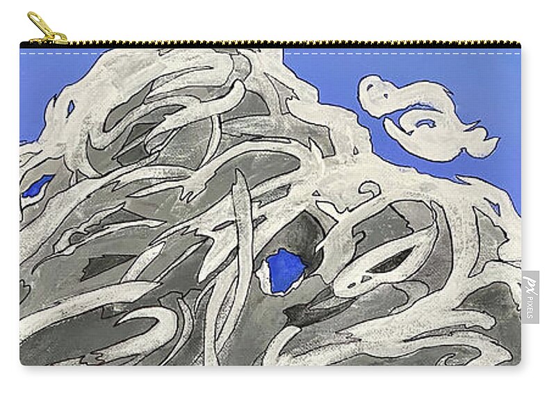 Clouds Zip Pouch featuring the painting Substantial Clouds by Wendy Golden