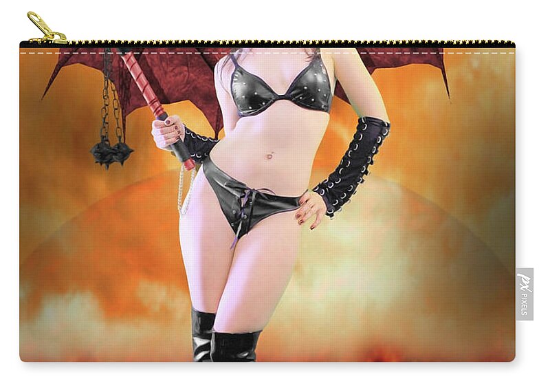 Rebel Carry-all Pouch featuring the photograph Succubus with flail by Jon Volden