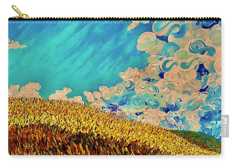 Clouds Zip Pouch featuring the painting Suddenly, clouds. Chatsworth Preserve, Los Angeles, California. by ArtStudio Mateo