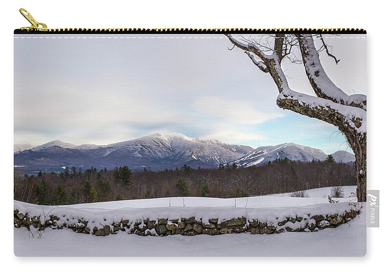 Sugar Zip Pouch featuring the photograph Sugar Hill Snow Scene by White Mountain Images