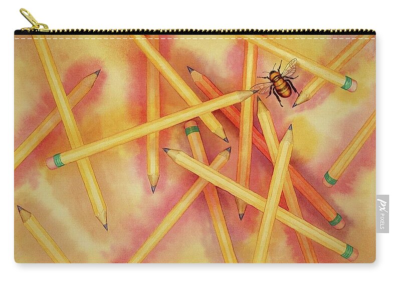 Kim Mcclinton Carry-all Pouch featuring the painting Summer Bee Gone by Kim McClinton