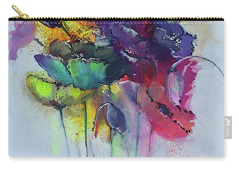Summer Zip Pouch featuring the painting Summer Blues And More by Lisa Kaiser