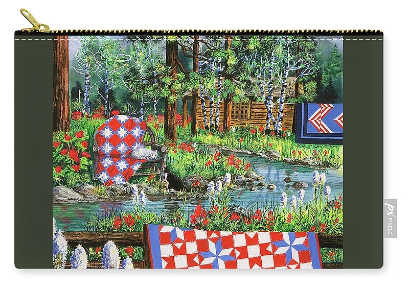 Log Cabin Carry-all Pouch featuring the painting Summer Dream by Diane Phalen
