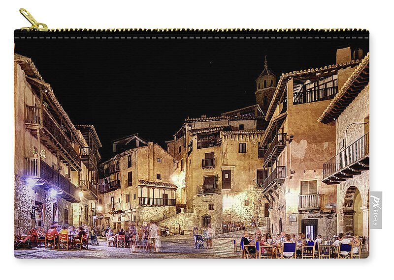 Albarracin Zip Pouch featuring the photograph Summer Night in Albarracin Spain by Weston Westmoreland