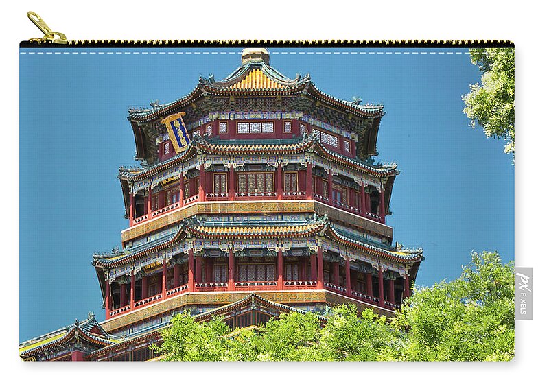 China Zip Pouch featuring the photograph Summer Palace Temple by Tara Krauss