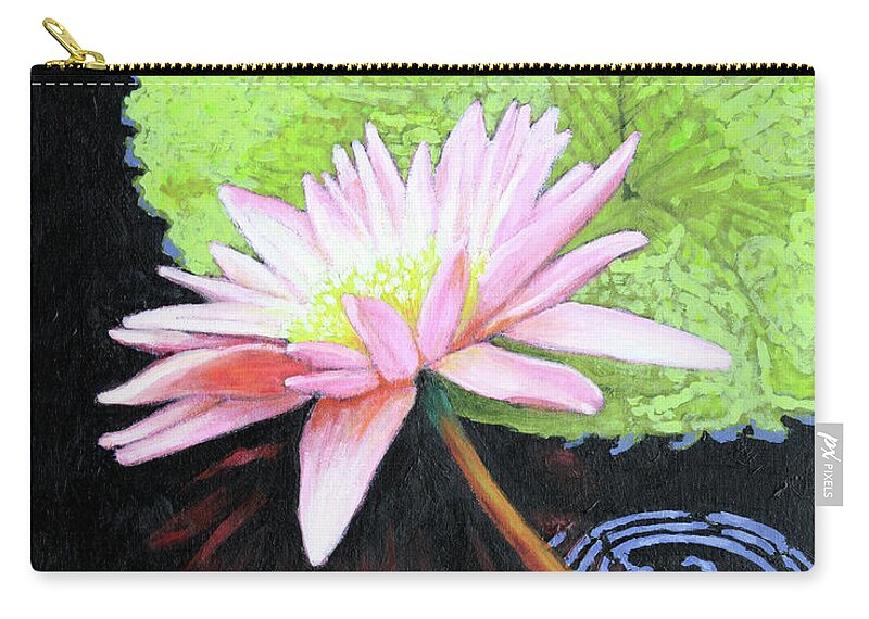 Water Lily Zip Pouch featuring the painting Summer Rain by John Lautermilch