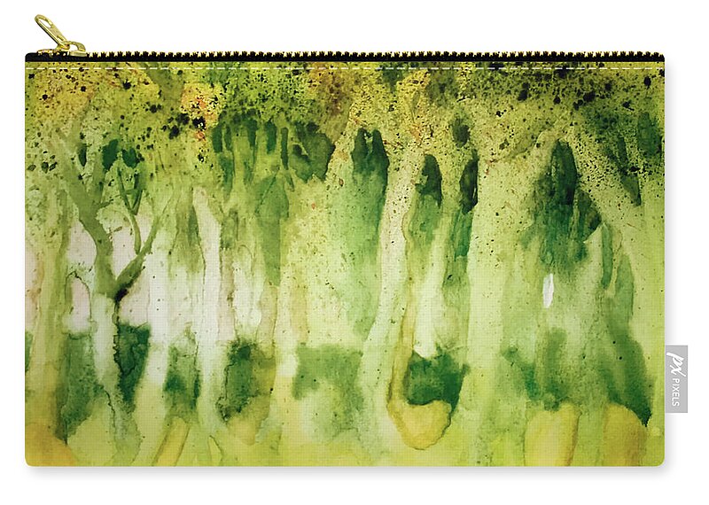 Watercolor Zip Pouch featuring the painting Summer Rain by Judy Frisk