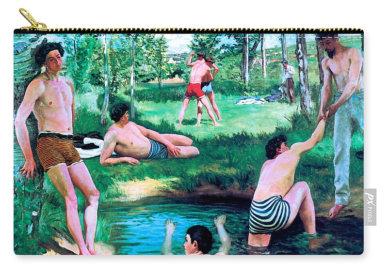 Bazille Carry-all Pouch featuring the painting Summer Scene 1869 by Frederic Bazille