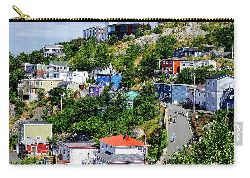 Newfoundland Zip Pouch featuring the photograph Summer Sunday in The Battery by Laura Tucker