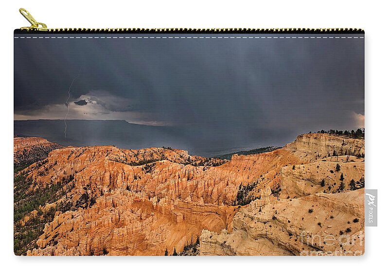 Dave Welling Zip Pouch featuring the photograph Summer Thunderstorm Bryce Canyon National Park Utah by Dave Welling