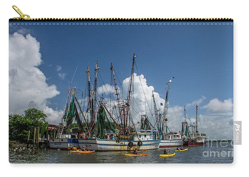 Shem Creek Zip Pouch featuring the photograph Summer Time Fun - Shem Creek Salty Waters by Dale Powell