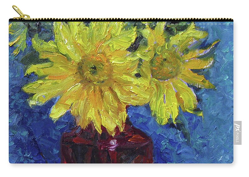 Flower Zip Pouch featuring the painting Sun Flower by John McCormick