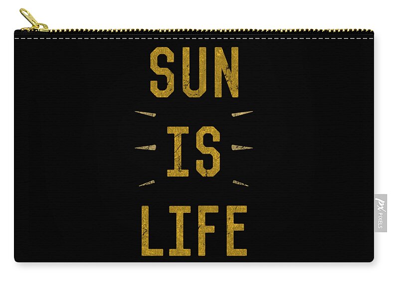Funny Zip Pouch featuring the digital art Sun Is Life Beach by Flippin Sweet Gear