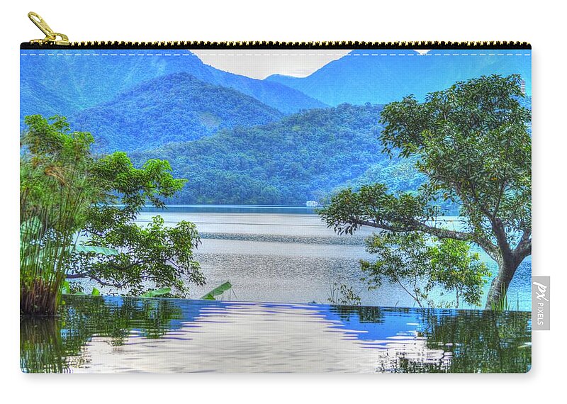 Taiwan Zip Pouch featuring the photograph Sun Moon Lake Infinity by Bill Hamilton