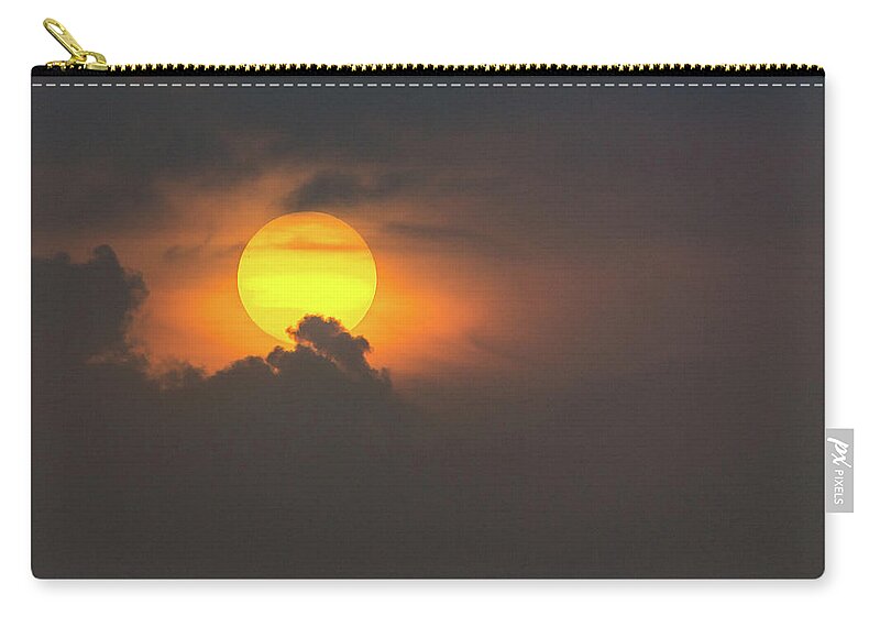 Clouds Zip Pouch featuring the photograph Sun popping into clouds by Andrew Lalchan