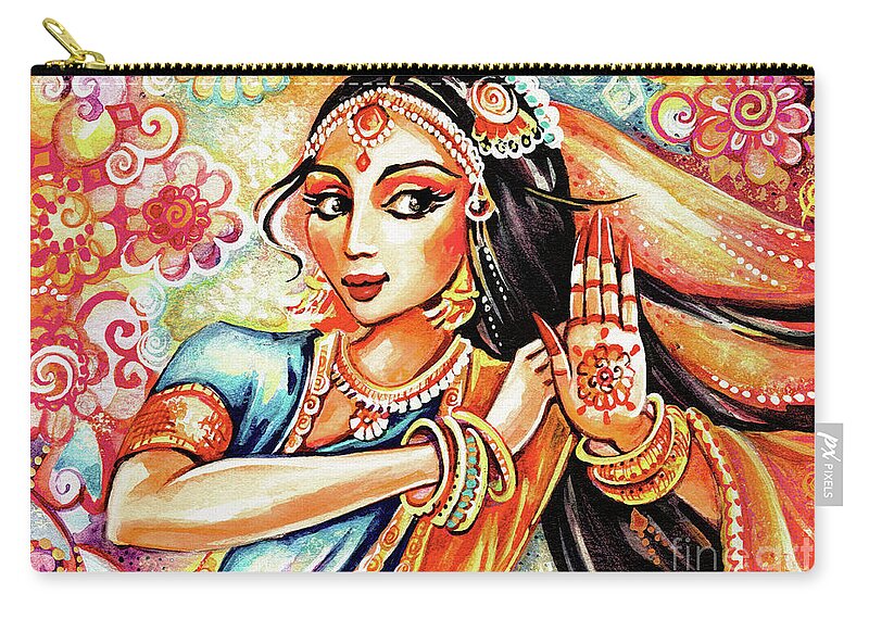 Indian Woman Carry-all Pouch featuring the painting Sun Ray Dance by Eva Campbell