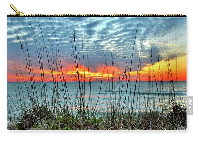 Sunset Zip Pouch featuring the photograph Sun Setting by Alison Belsan Horton