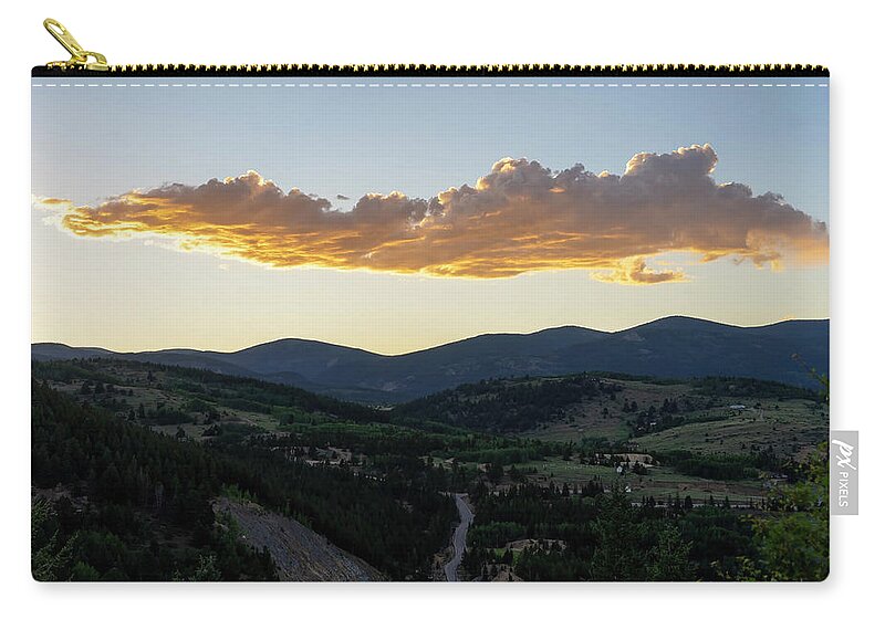 Sunset Zip Pouch featuring the photograph Sun setting Central City by Cathy Anderson