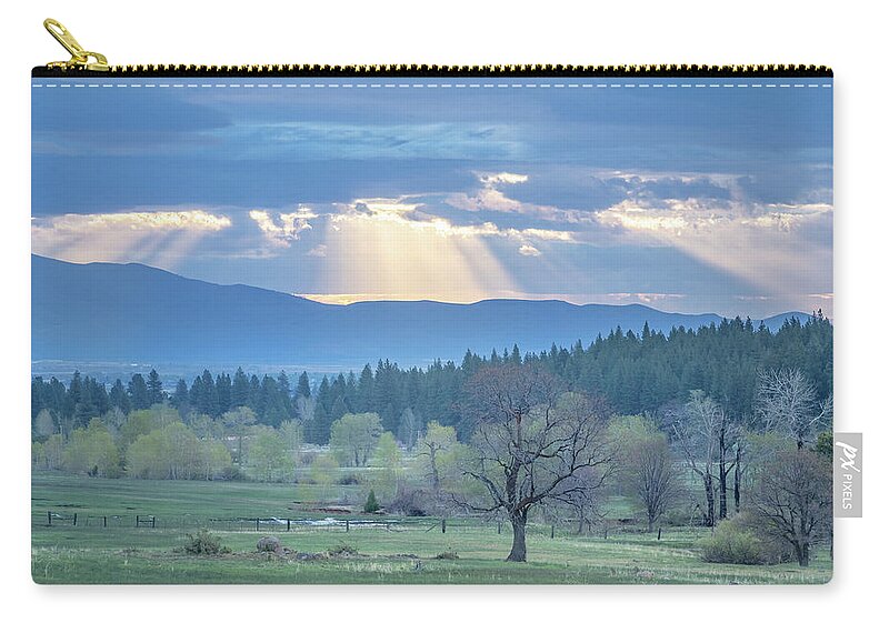 Sunbeam Zip Pouch featuring the photograph Sunbeam Meadow by Randy Robbins
