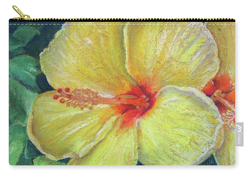 Flower Zip Pouch featuring the pastel Sunburst by MaryJo Clark
