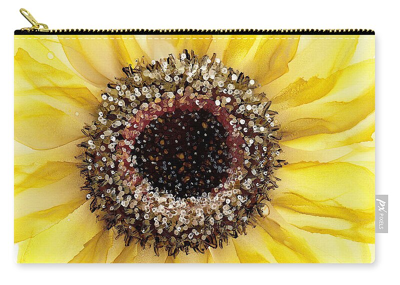 Sunflower Zip Pouch featuring the painting Sunflower of Peace No.3 by Kimberly Deene Langlois