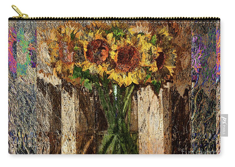Flower Zip Pouch featuring the photograph Sunflowers by Katherine Erickson