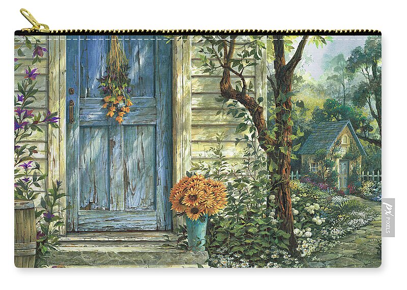 Michael Humphries Zip Pouch featuring the painting Sunflowers by Michael Humphries