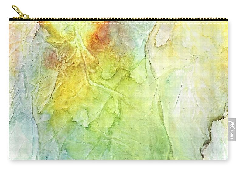 Leaves Zip Pouch featuring the painting Sunlit Leaves by Katy Bishop