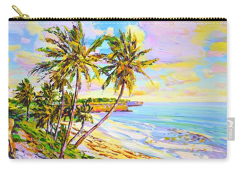 Ocean Carry-all Pouch featuring the painting Sunny Beach. Ocean. by Iryna Kastsova