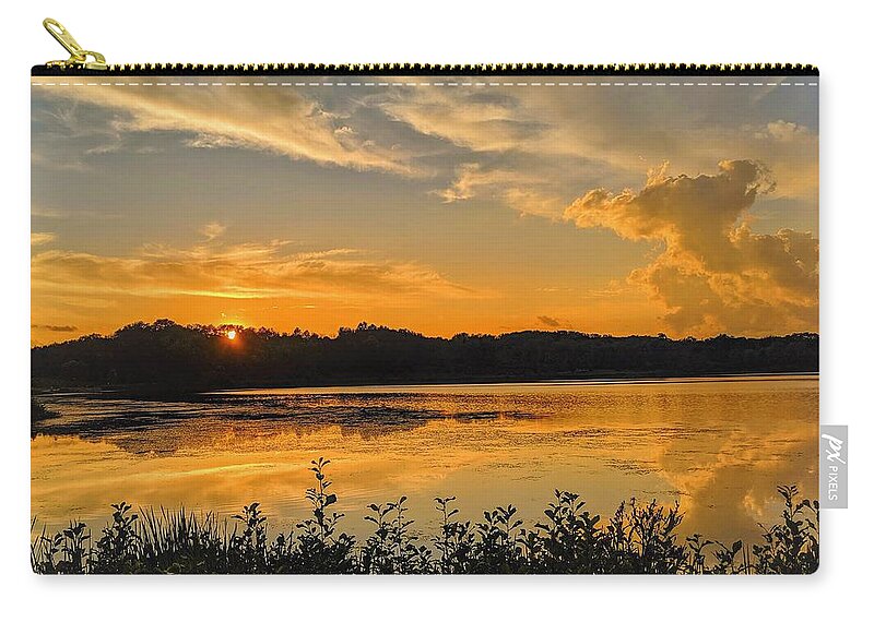  Carry-all Pouch featuring the photograph Sunny Lake Park Sunset by Brad Nellis