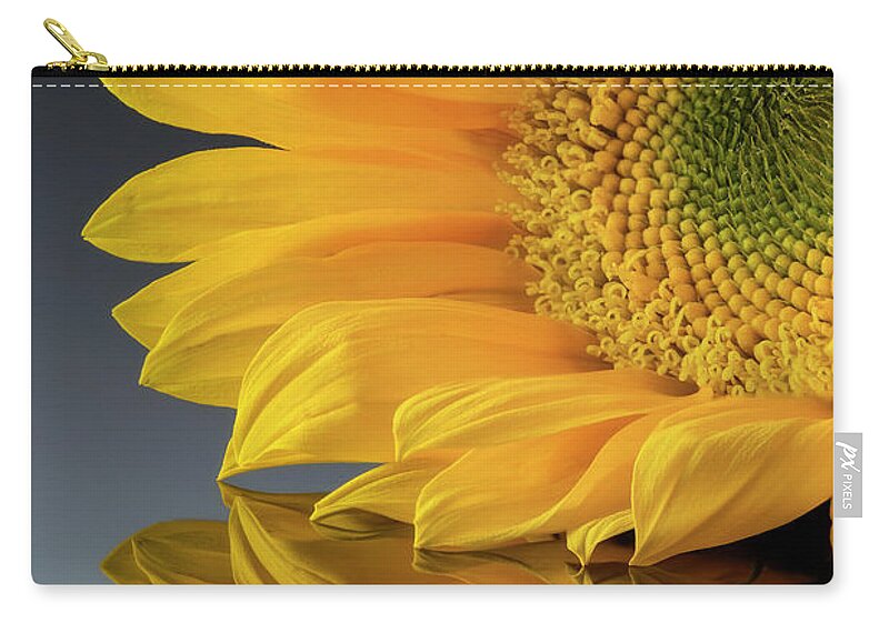 Sunflower Zip Pouch featuring the photograph Sunny Reflection by John Rogers
