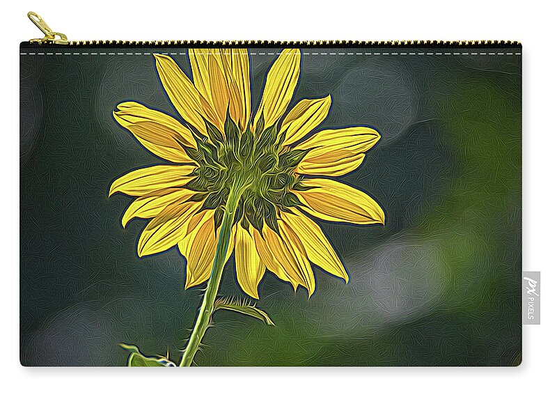 Bloom Carry-all Pouch featuring the photograph Sunny Sunflower Following the Sun With Enhancements by Debra Martz