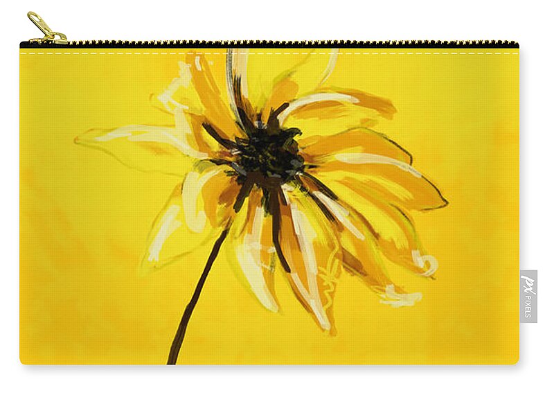 Sunflower Carry-all Pouch featuring the painting Sunny Sunflower by Go Van Kampen
