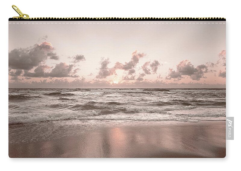 Wave Zip Pouch featuring the photograph Sunrays Beachhouse Reflections by Debra and Dave Vanderlaan
