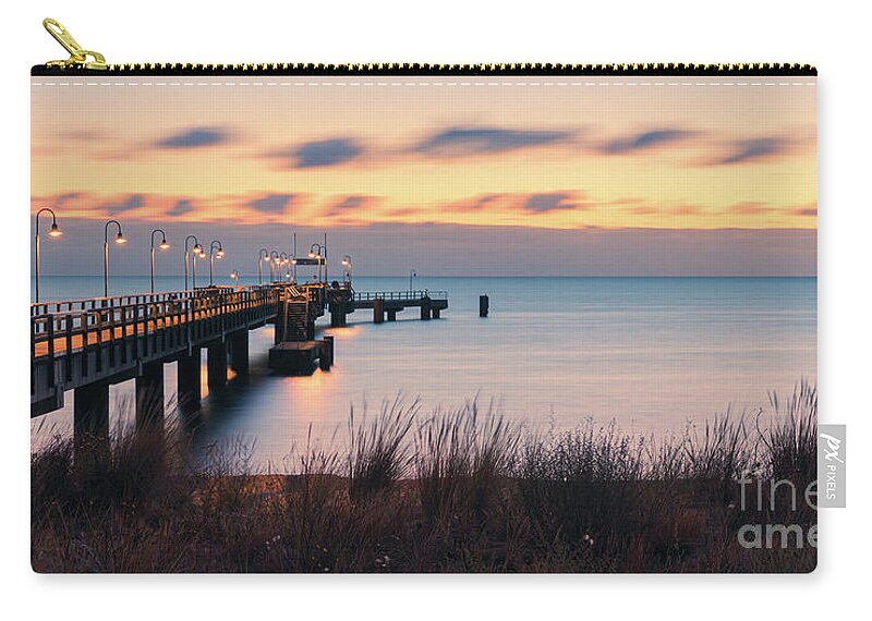Gohren Zip Pouch featuring the photograph Sunrise at Gohren on Rugen Island 1 by Henk Meijer Photography