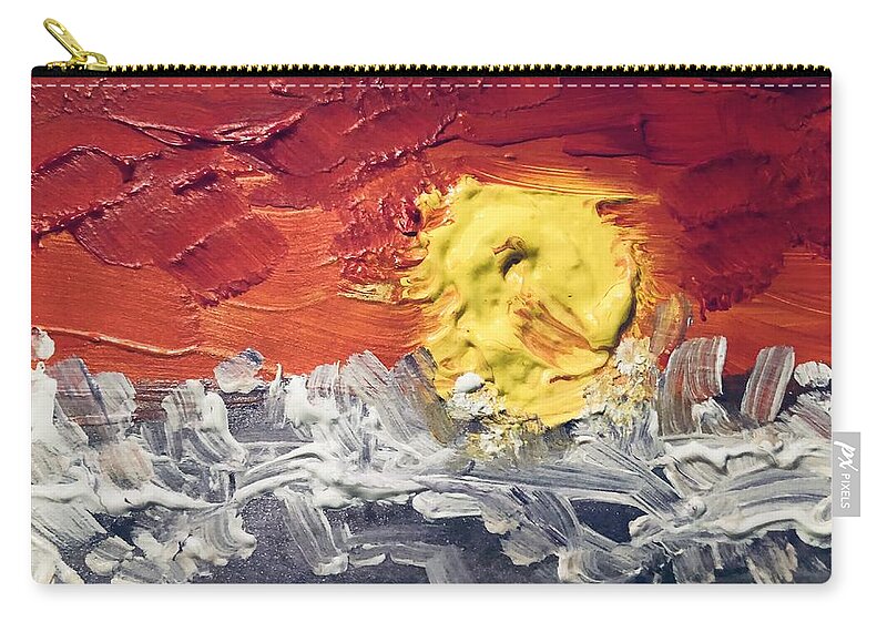 Ocean Zip Pouch featuring the painting Sunrise at Sea by John Anderson