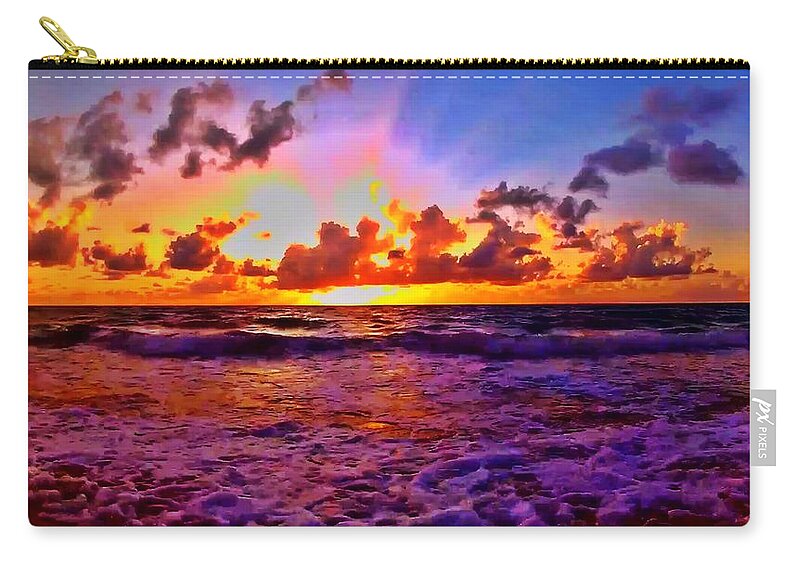 Sunrise Zip Pouch featuring the photograph Sunrise Beach 1010 by Rip Read