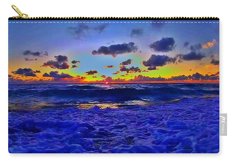 Sunrise Zip Pouch featuring the photograph Sunrise Beach 1013 by Rip Read