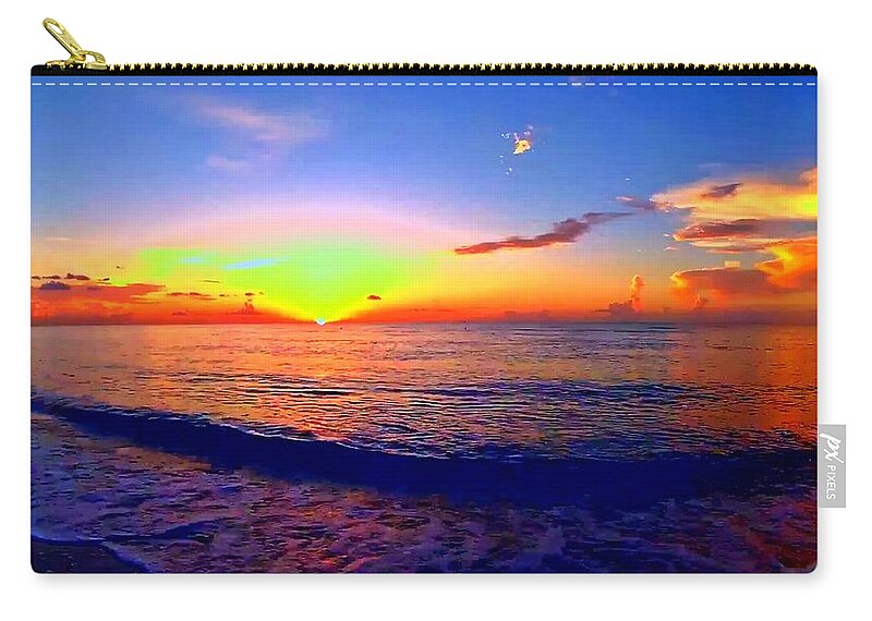 Sunrise Zip Pouch featuring the photograph Sunrise Beach 11 by Rip Read