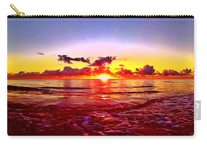 Sunrise Zip Pouch featuring the photograph Sunrise Beach 25 by Rip Read