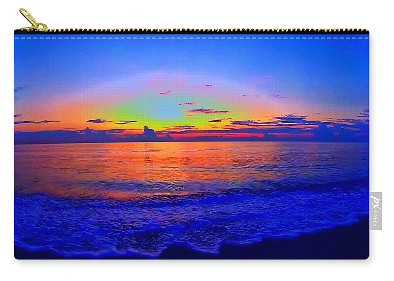 Sunrise Zip Pouch featuring the photograph Sunrise Beach 254 by Rip Read