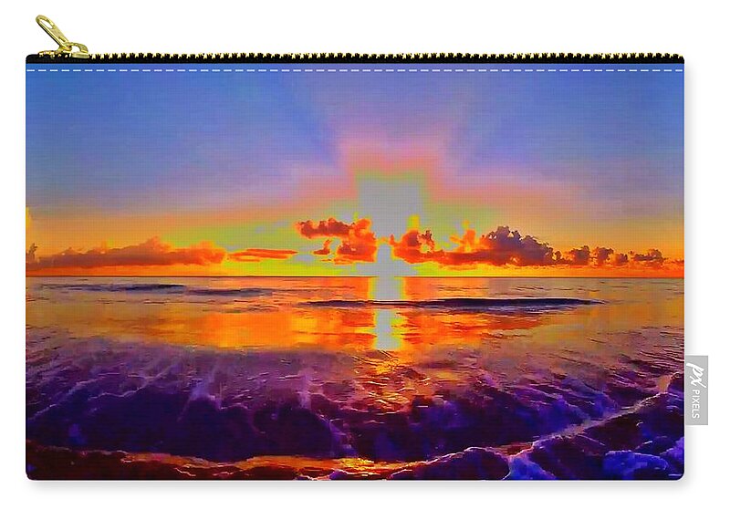 Sunrise Zip Pouch featuring the photograph Sunrise Beach 52 by Rip Read