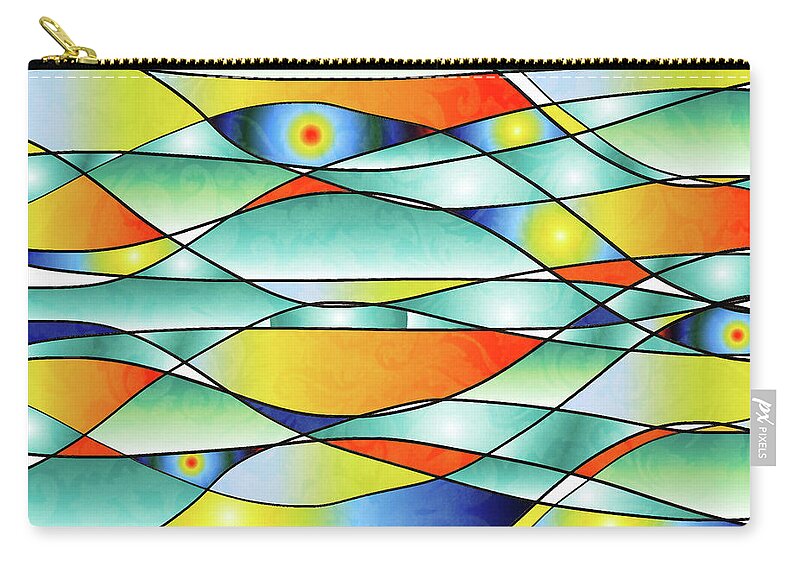Sunrise Carry-all Pouch featuring the digital art Sunrise Fish Eyes by Sand And Chi