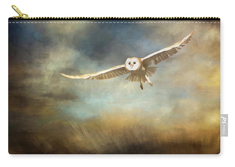 Owl Zip Pouch featuring the digital art Sunrise Flight by Nicole Wilde