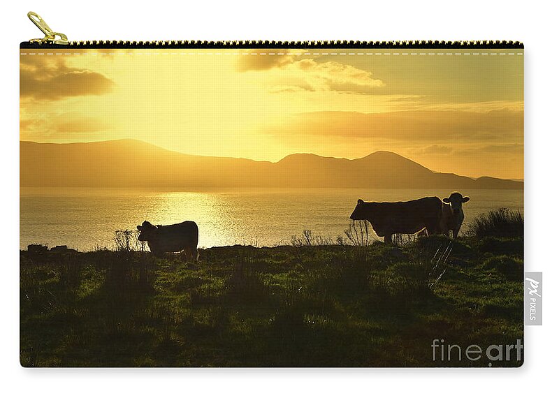 Waw Zip Pouch featuring the photograph Sunrise in Ireland by Joe Cashin
